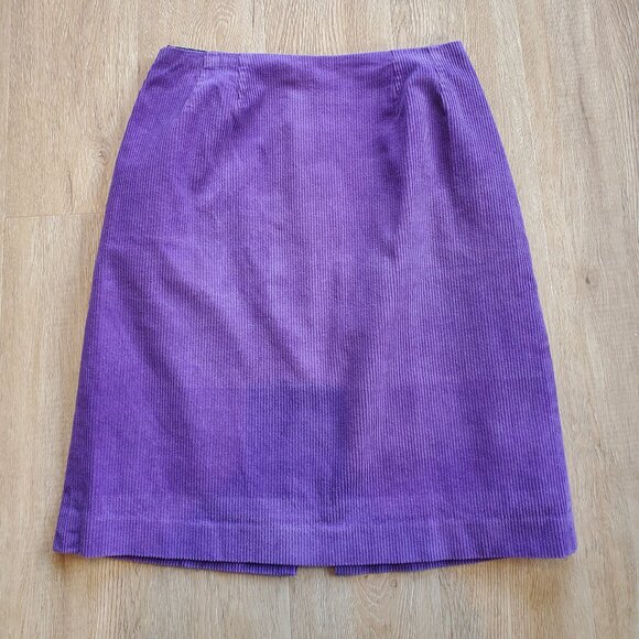*AS-IS* Vintage Purple Corduroy Pencil Skirt - Picture 1 of 7